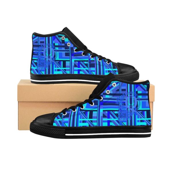 Women's Classic Sneakers - Q Splash Geometric Multi Blue BG