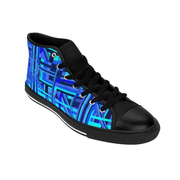 Women's Classic Sneakers - Q Splash Geometric Multi Blue BG - Image 9