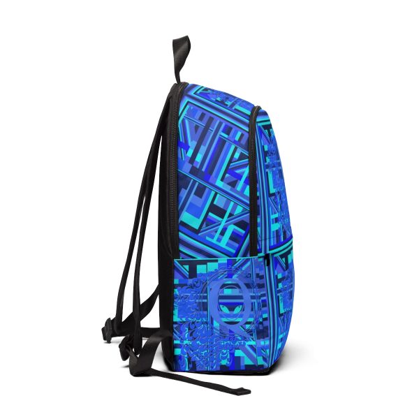 Unisex Fabric Backpack - Q Splash Geometric Multi Blue BG - Image 2