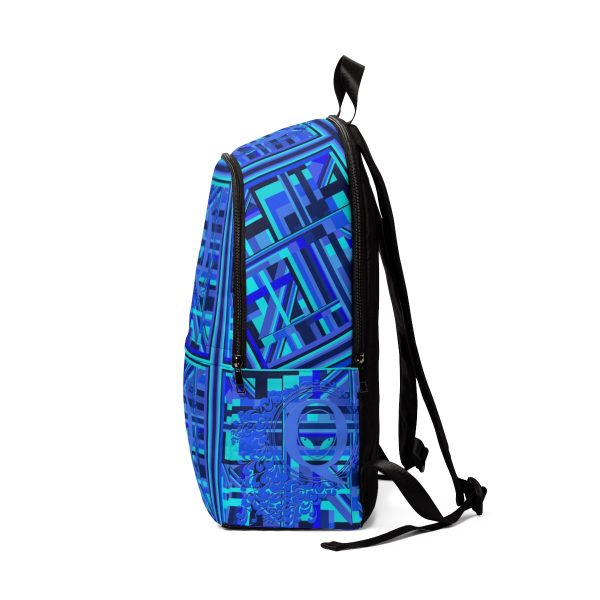 Unisex Fabric Backpack - Q Splash Geometric Multi Blue BG - Image 3