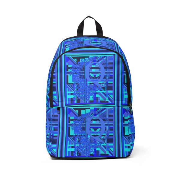 Unisex Fabric Backpack - Q Splash Geometric Multi Blue BG