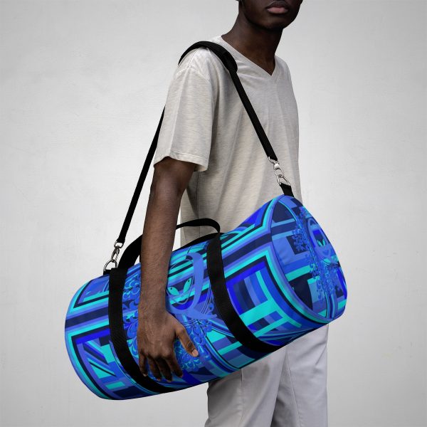 Duffel Bag - Q Splash Geometric Multi Blue BG - Image 7