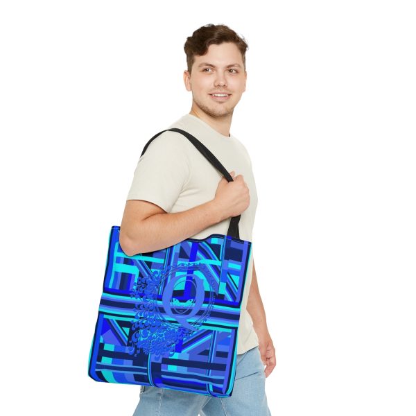 Tote Bag (AOP) - Q Splash Geometric Multi Blue BG - Image 11