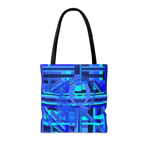 Tote Bag (AOP) - Q Splash Geometric Multi Blue BG - Image 6