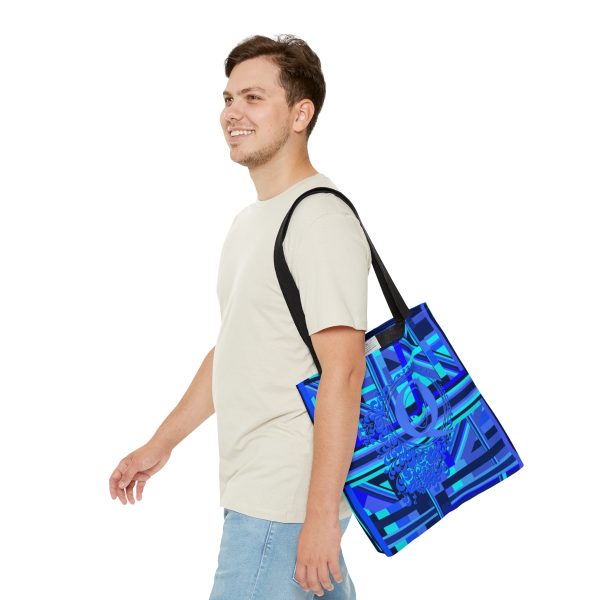 Tote Bag (AOP) - Q Splash Geometric Multi Blue BG - Image 7