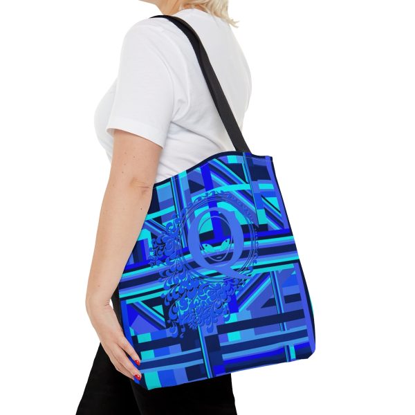 Tote Bag (AOP) - Q Splash Geometric Multi Blue BG - Image 8