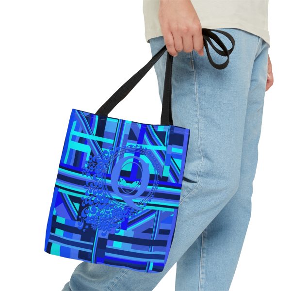 Tote Bag (AOP) - Q Splash Geometric Multi Blue BG - Image 4