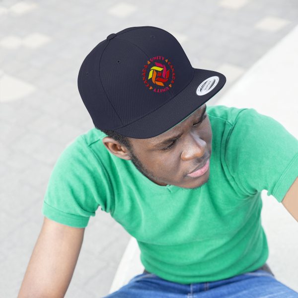 Unisex Flat Bill Hat - Unity4Canada - Sunset Colours - Image 10