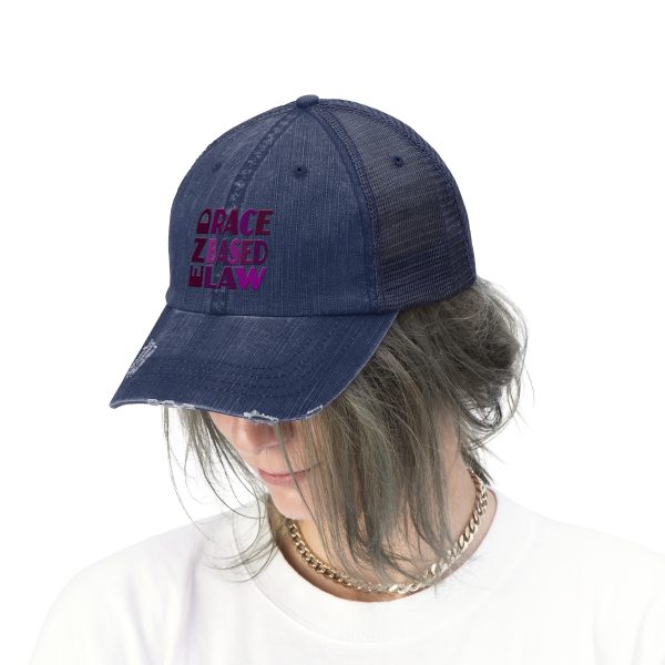 Unisex Trucker Hat - END RACE BASED LAW - Purples