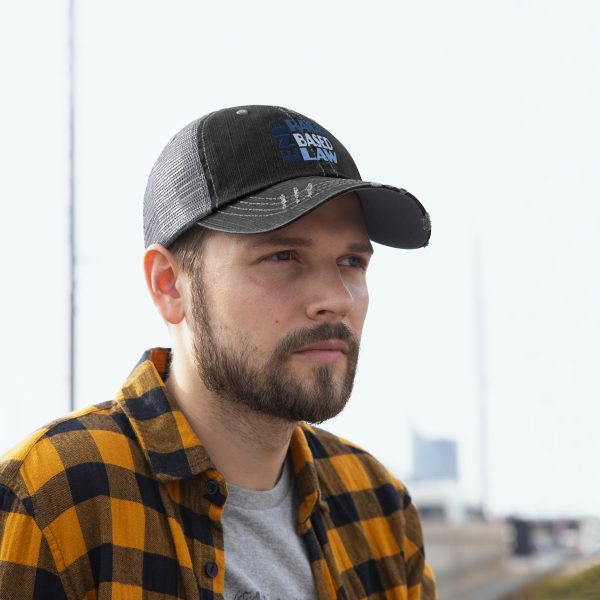 Unisex Trucker Hat - END RACE BASED LAW - Blues - Image 10