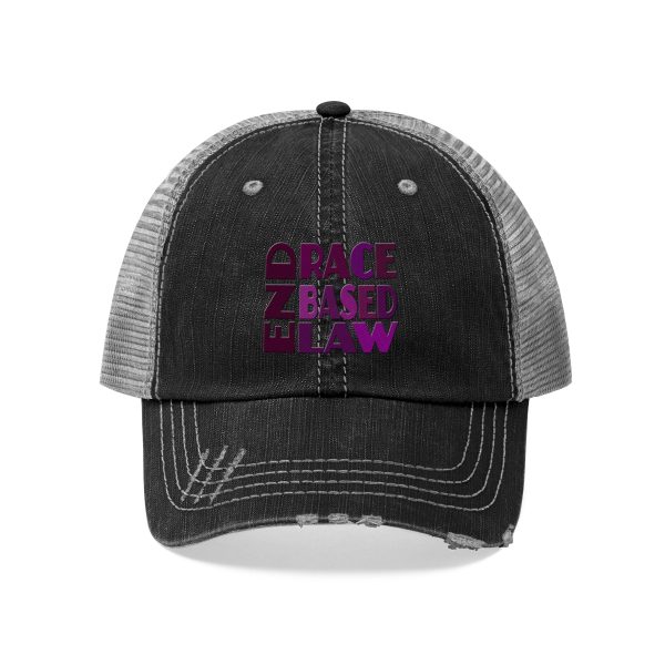 Unisex Trucker Hat - END RACE BASED LAW - Purples - Image 6