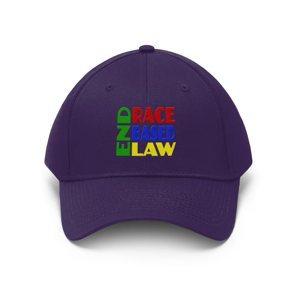 Unisex Twill Hat - END RACE BASED LAW - Crayon Colours - Image 2