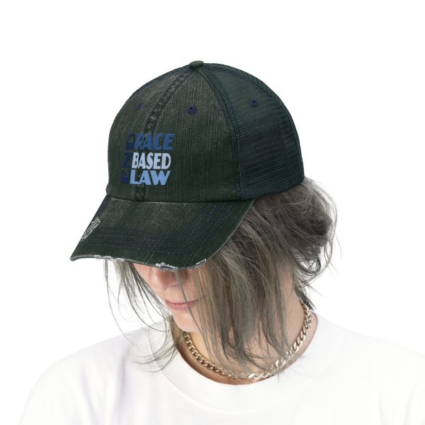 Unisex Trucker Hat - END RACE BASED LAW - Blues - Image 13
