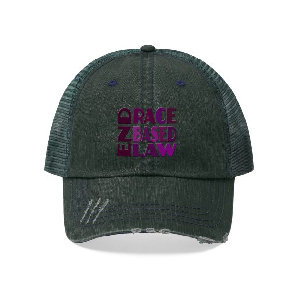 Unisex Trucker Hat - END RACE BASED LAW - Purples - Image 11