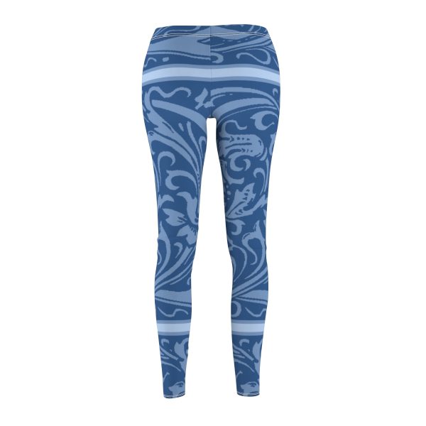 Women's Cut & Sew Casual Leggings (AOP) - Q Blue - Blue BG - Image 3