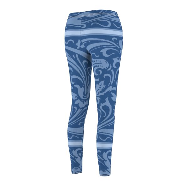 Women's Cut & Sew Casual Leggings (AOP) - Q Blue - Blue BG - Image 5