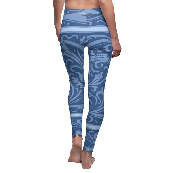 Women's Cut & Sew Casual Leggings (AOP) - Q Blue - Blue BG - Image 7