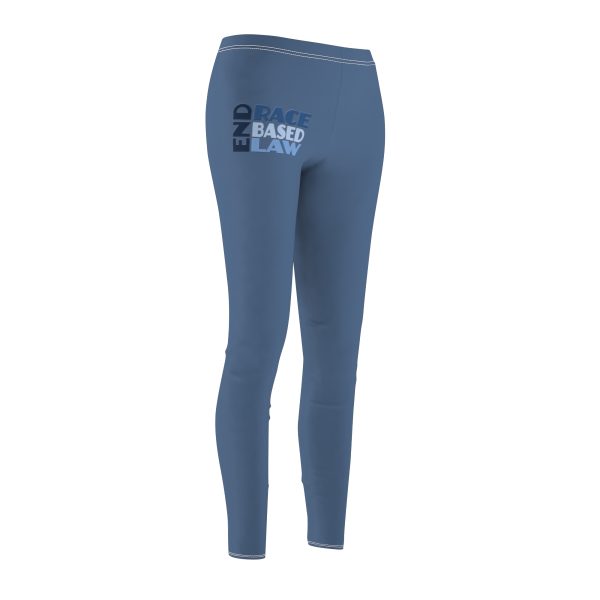 Women's Cut & Sew Casual Leggings (AOP) - END RACE BASED LAW - Blues - Image 3