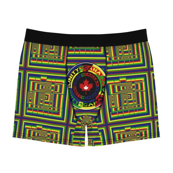 Men's Boxer Briefs (AOP)- Unity4Canada - Multi Coloured - Geometric BG - Image 2