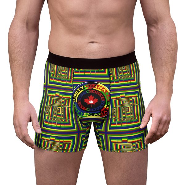 Men's Boxer Briefs (AOP)- Unity4Canada - Multi Coloured - Geometric BG - Image 4