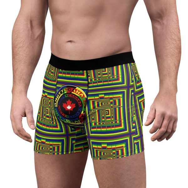 Men's Boxer Briefs (AOP)- Unity4Canada - Multi Coloured - Geometric BG