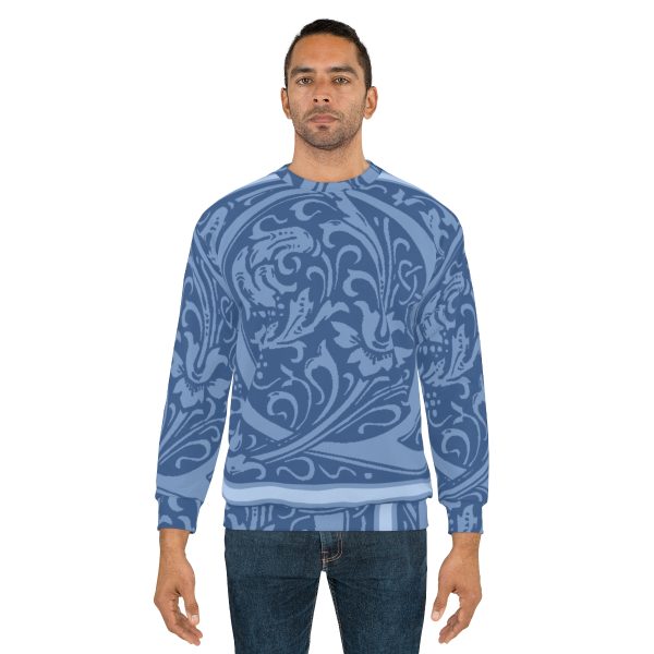 Unisex Sweatshirt (AOP) - Q Blue - Blue BG