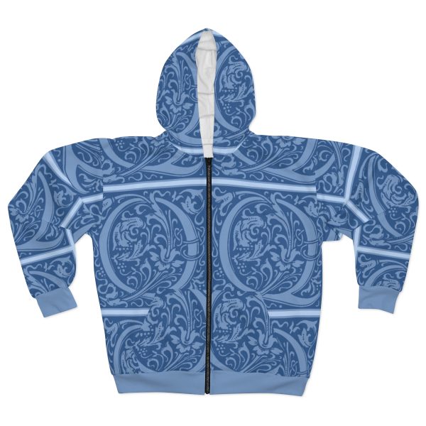 Unisex Zip Hoodie (AOP) - Q Blue - Blue BG - Image 2