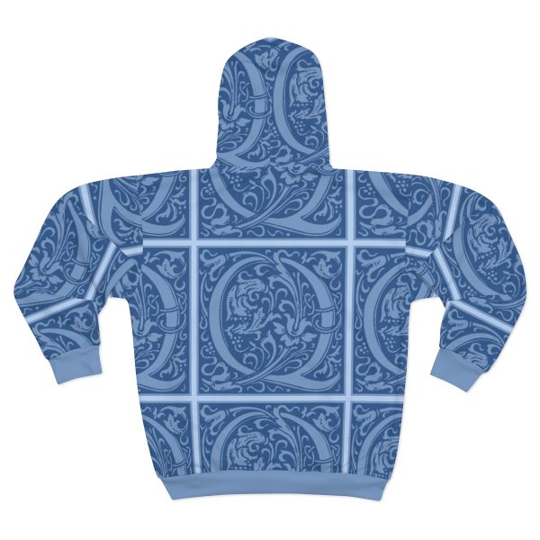 Unisex Zip Hoodie (AOP) - Q Blue - Blue BG - Image 3