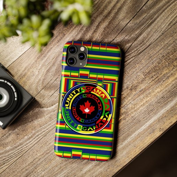 Slim Phone Cases - Unity4Canada - Multi Coloured - Geometric BG - Image 29