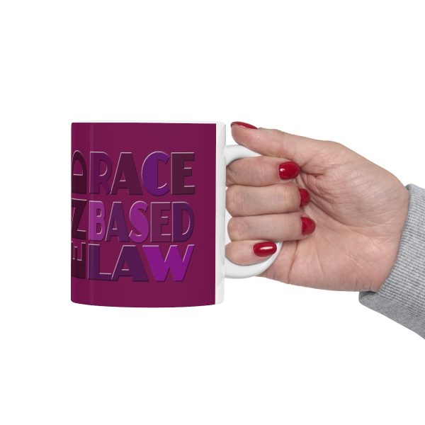 Ceramic Mug 11oz - END RACE BASED LAW - Purples - Purple BG - Image 12