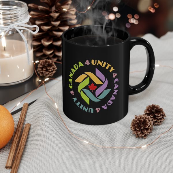 11oz Black Mug- Unity4Canada - Pastels - Image 4