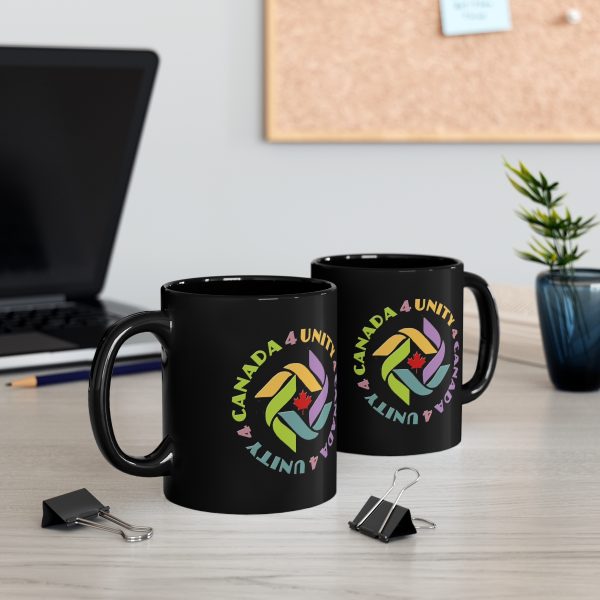 11oz Black Mug- Unity4Canada - Pastels - Image 5