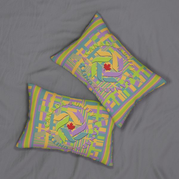 Spun Polyester Lumbar Pillow - Unity4Canada - Pastels - Geometric BG