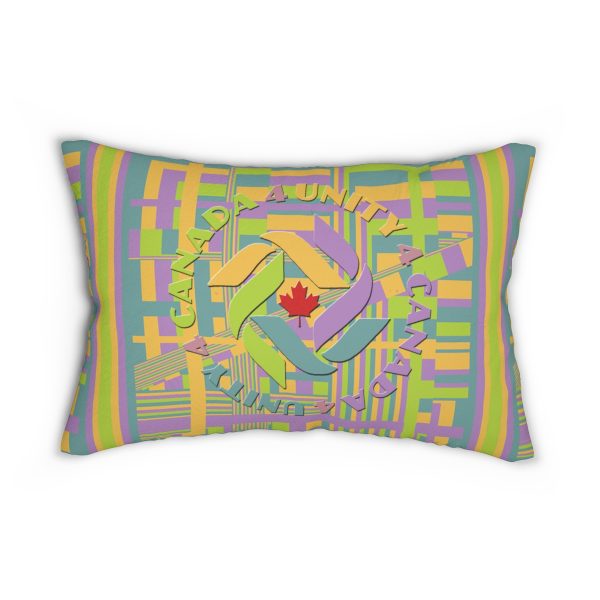 Spun Polyester Lumbar Pillow - Unity4Canada - Pastels - Geometric BG - Image 3
