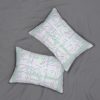Spun Polyester Lumbar Pillow - END RACE BASED LAW - Tinted Whites - Geometric BG - Image 5
