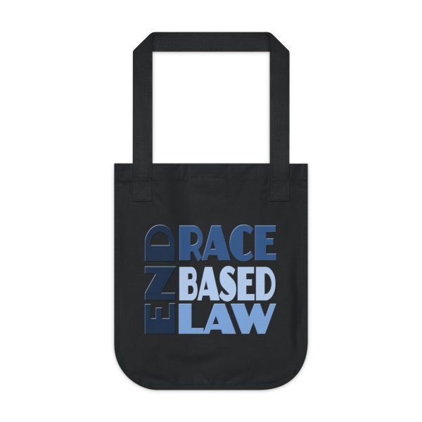 Organic Canvas Tote Bag - END RACE BASED LAW - Blues - Image 9