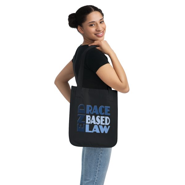 Organic Canvas Tote Bag - END RACE BASED LAW - Blues - Image 12