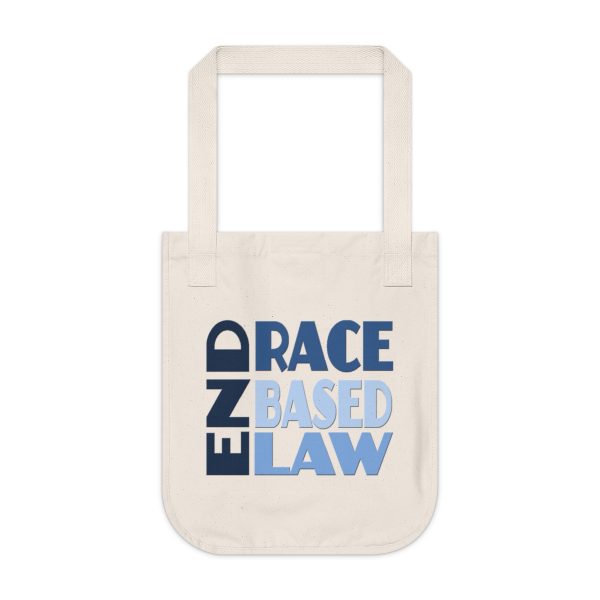 Organic Canvas Tote Bag - END RACE BASED LAW - Blues - Image 5