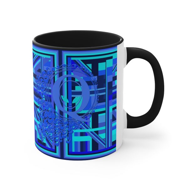 Accent Coffee Mug, 11oz - Q Splash Geometric Multi Blue BG - Image 7