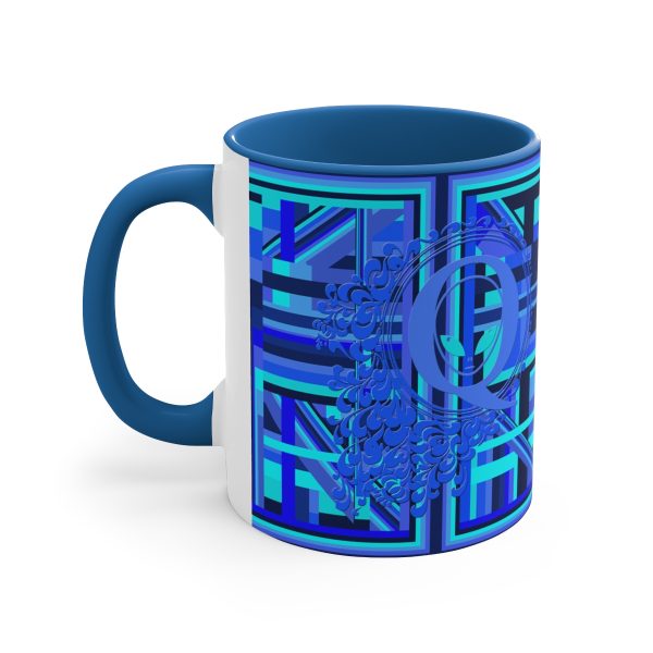 Accent Coffee Mug, 11oz - Q Splash Geometric Multi Blue BG - Image 3