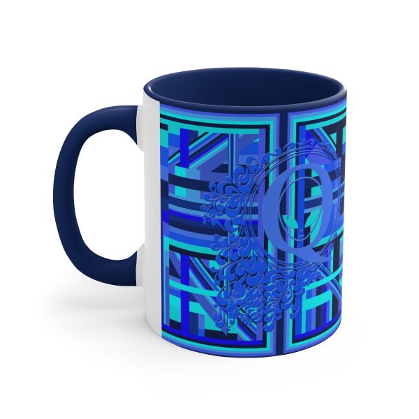 Accent Coffee Mug, 11oz - Q Splash Geometric Multi Blue BG - Image 10