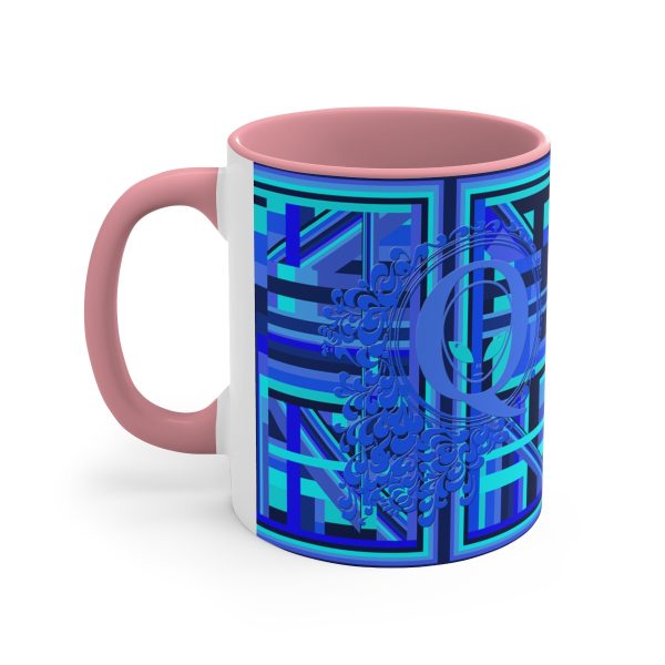 Accent Coffee Mug, 11oz - Q Splash Geometric Multi Blue BG - Image 14