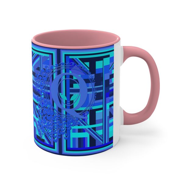 Accent Coffee Mug, 11oz - Q Splash Geometric Multi Blue BG - Image 15