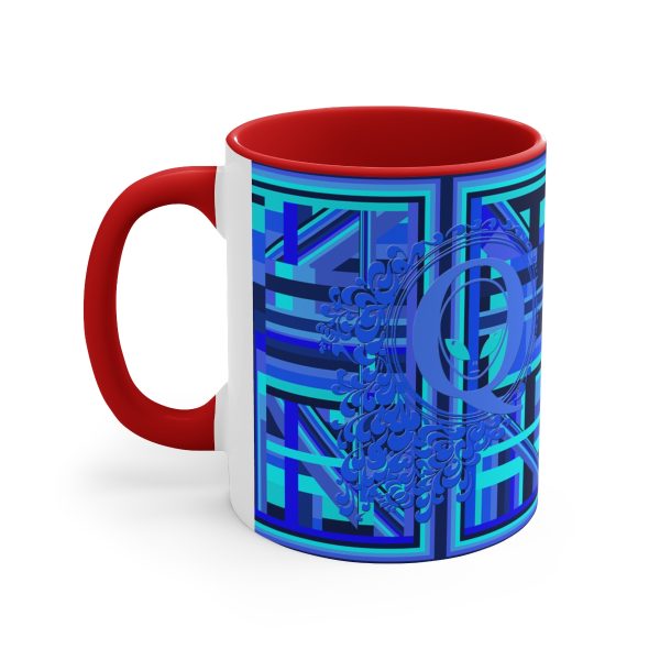 Accent Coffee Mug, 11oz - Q Splash Geometric Multi Blue BG - Image 18