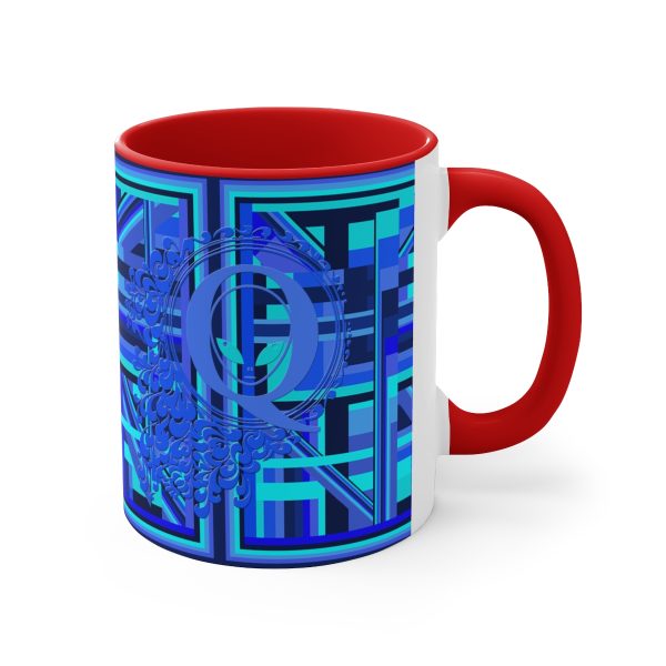 Accent Coffee Mug, 11oz - Q Splash Geometric Multi Blue BG - Image 19