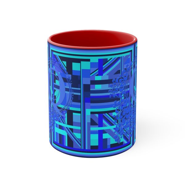 Accent Coffee Mug, 11oz - Q Splash Geometric Multi Blue BG - Image 17