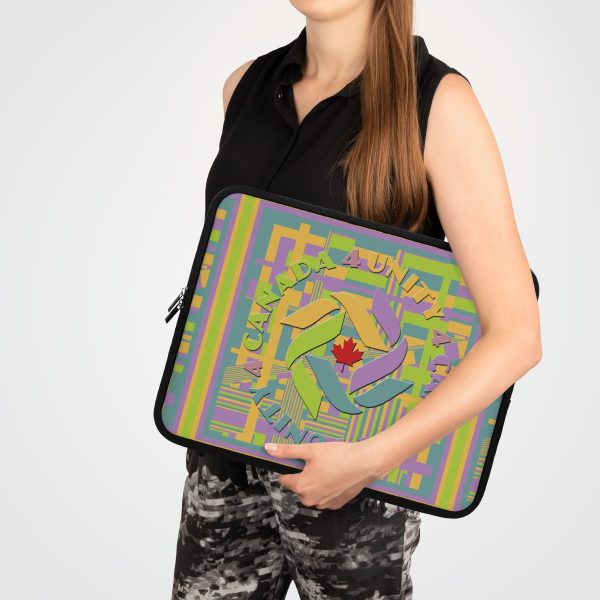 Laptop Sleeve- Unity4Canada - Pastels - Geometric BG - Image 30