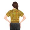 Crop Tee (AOP) - END RACE BASED LAW - Earth Tones - Geometric BG - Image 8