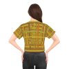 Crop Tee (AOP) - END RACE BASED LAW - Earth Tones - Geometric BG - Image 12