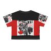 Crop Tee (AOP) - We Cannot Comply Our Way Out Of Tyranny - Black BG - Image 3